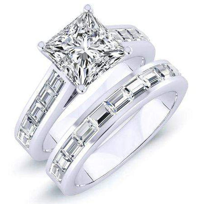 Yarrow Moissanite Matching Band Only (engagement Ring Not Included) For Ring With Princess Center whitegold
