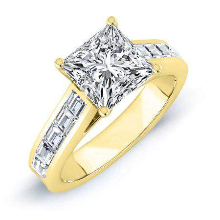 Yarrow Princess Moissanite Engagement Ring yellowgold