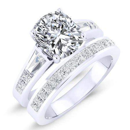 Bergamot Diamond Matching Band Only (engagement Ring Not Included) For Ring With Cushion Center whitegold