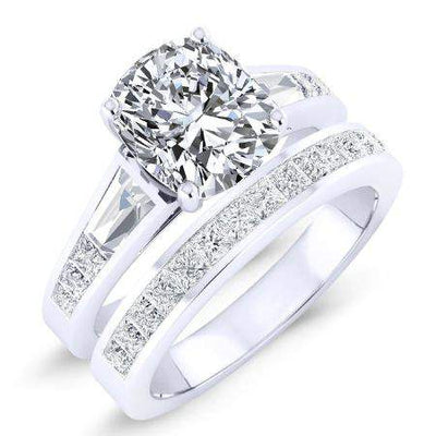 Bergamot Diamond Matching Band Only (engagement Ring Not Included) For Ring With Cushion Center whitegold