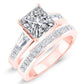 Bergamot Moissanite Matching Band Only (engagement Ring Not Included) For Ring With Princess Center rosegold