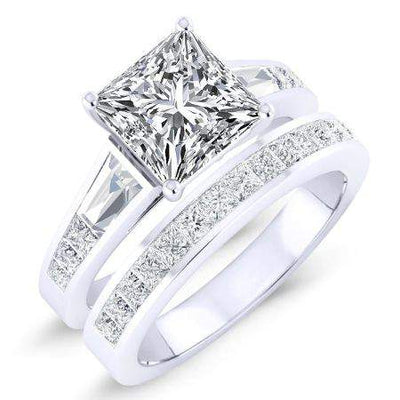 Bergamot Diamond Matching Band Only (engagement Ring Not Included) For Ring With Princess Center whitegold