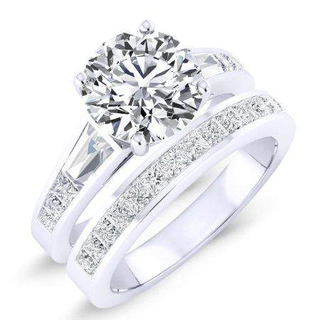Bergamot Diamond Matching Band Only (engagement Ring Not Included) For Ring With Round Center whitegold