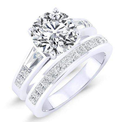 Bergamot Diamond Matching Band Only (engagement Ring Not Included) For Ring With Round Center whitegold