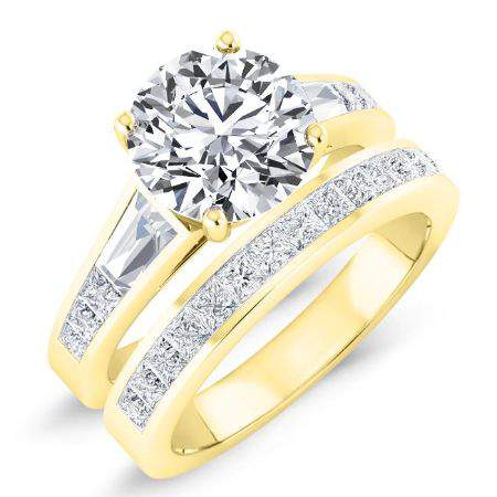 Bergamot Diamond Matching Band Only (engagement Ring Not Included) For Ring With Round Center yellowgold
