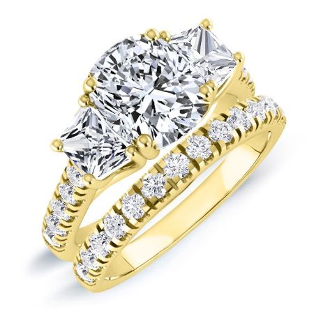 Marjoram Diamond Matching Band Only (engagement Ring Not Included) For Ring With Cushion Center yellowgold