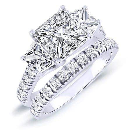 Marjoram Diamond Matching Band Only (engagement Ring Not Included) For Ring With Princess Center whitegold