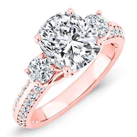 Thistle Cushion Moissanite Engagement Ring rosegold