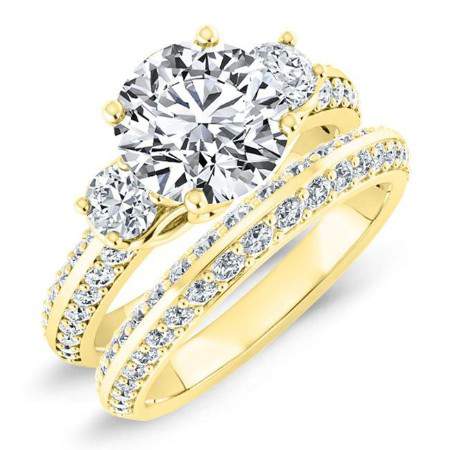 Thistle Round Diamond Bridal Set (Lab Grown Igi Cert) yellowgold