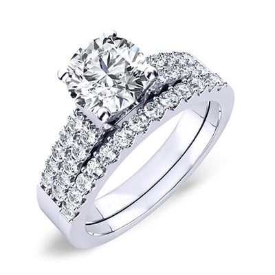 Malva Diamond Matching Band Only (engagement Ring Not Included) For Ring With Round Center whitegold