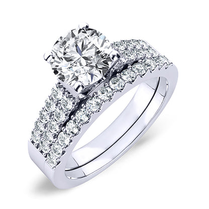 Malva Moissanite Matching Band Only (engagement Ring Not Included) For Ring With Round Center whitegold