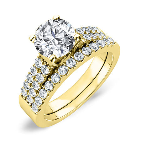 Malva Diamond Matching Band Only (engagement Ring Not Included) For Ring With Round Center yellowgold