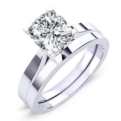 Zahara Moissanite Matching Band Only (engagement Ring Not Included) For Ring With Cushion Center whitegold