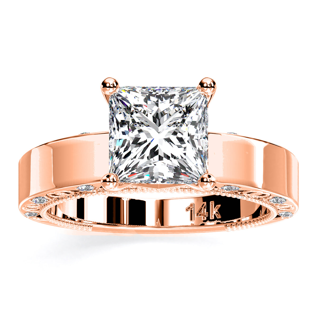 Acacia Princess Diamond Engagement Ring (Lab Grown Igi Cert) rosegold