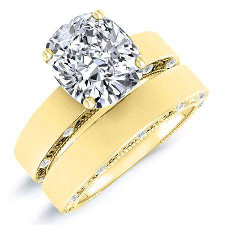 Acacia Diamond Matching Band Only (engagement Ring Not Included) For Ring With Cushion Center yellowgold