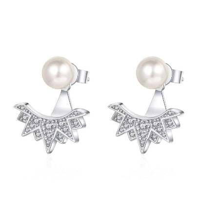 Joy Moissanite & Pearl Earrings whitegold