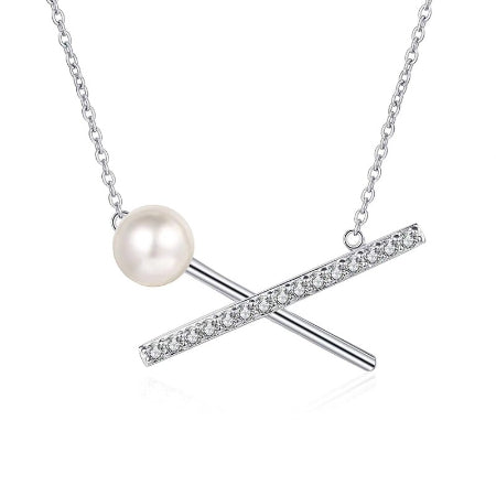 Emani Diamond & Pearl Necklace whitegold