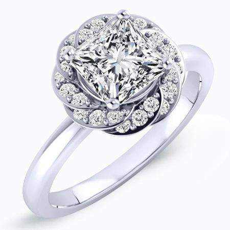 Almond Princess Diamond Engagement Ring (Lab Grown Igi Cert) whitegold