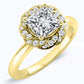 Almond Princess Moissanite Engagement Ring yellowgold