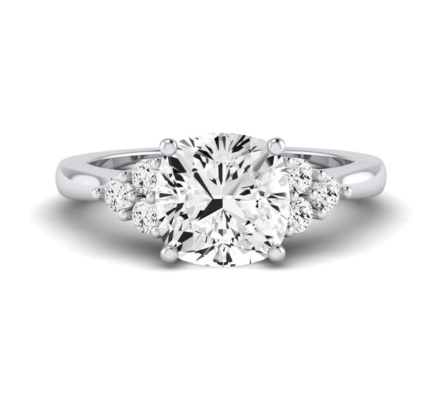 Alyssa Cushion Moissanite Engagement Ring whitegold