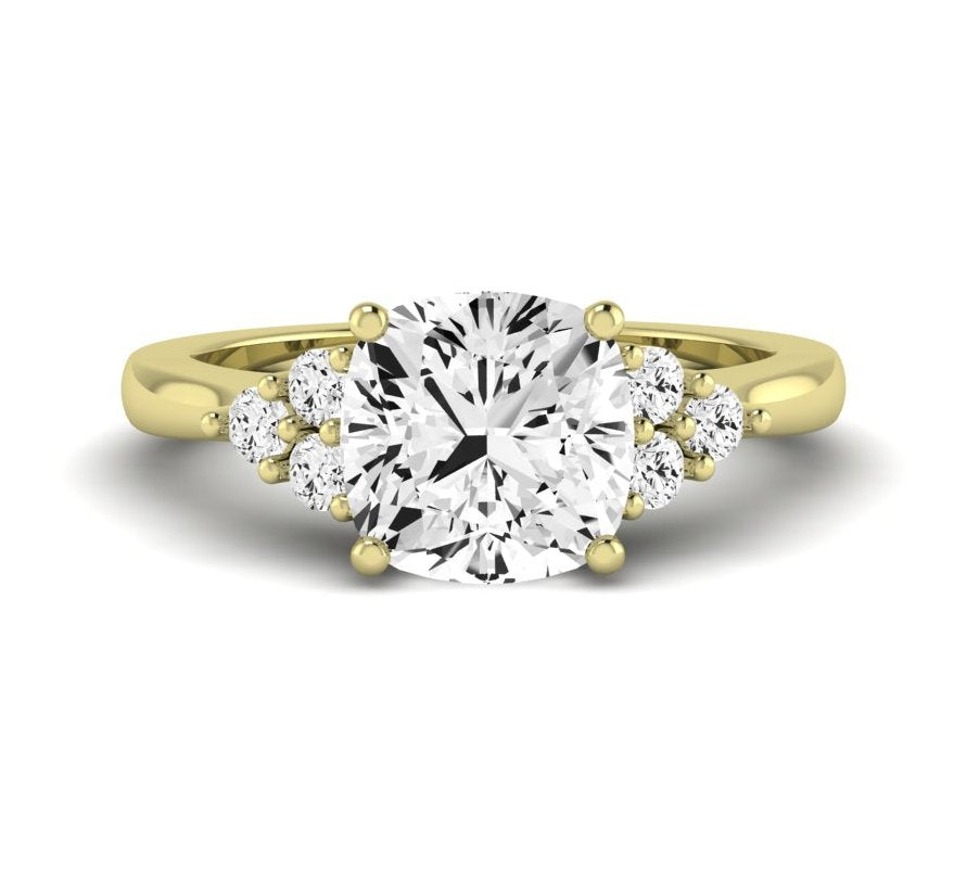 Alyssa Cushion Moissanite Engagement Ring yellowgold