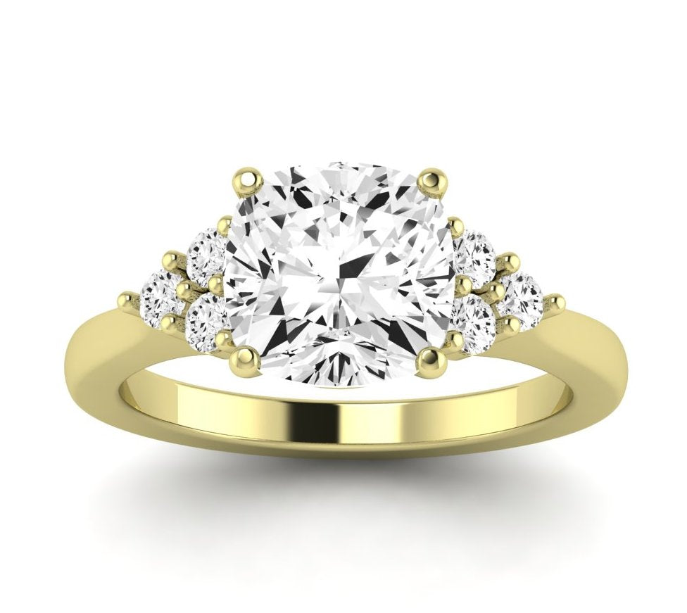 Alyssa Cushion Moissanite Engagement Ring yellowgold