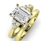Alyssa Moissanite Matching Band Only (does Not Include Engagement Ring) For Ring With Emerald Center yellowgold