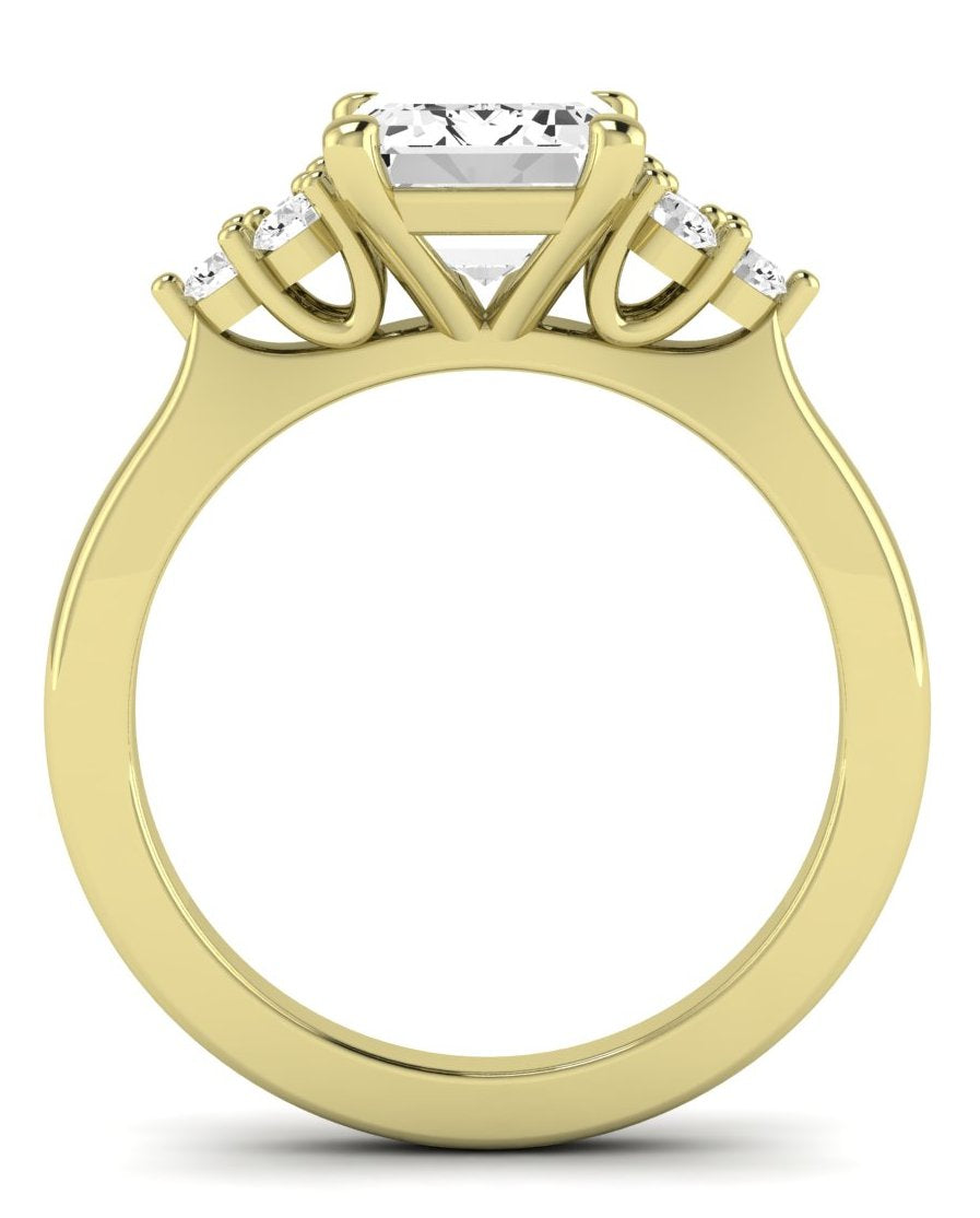 Alyssa Emerald Moissanite Engagement Ring yellowgold