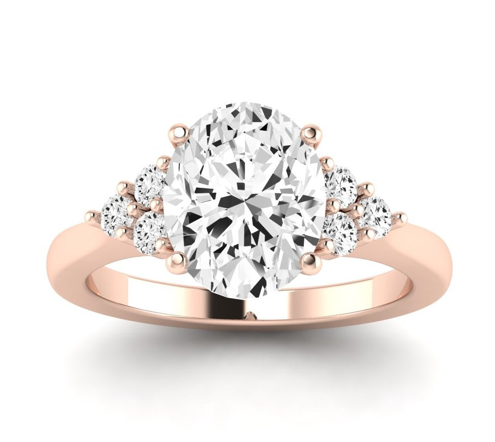 Alyssa Oval Moissanite Engagement Ring rosegold