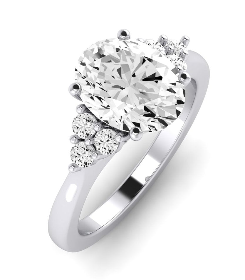 Alyssa Oval Moissanite Engagement Ring whitegold