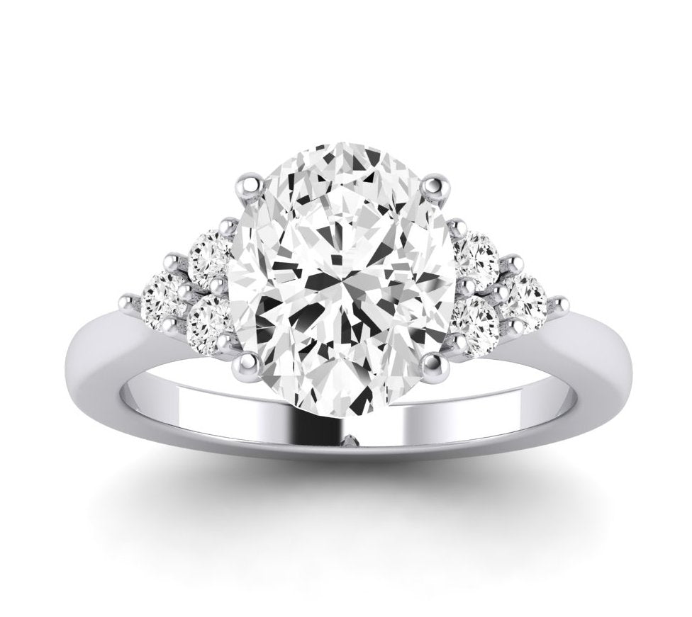 Alyssa Oval Moissanite Engagement Ring whitegold