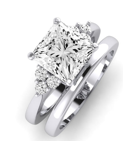 Alyssa Moissanite Matching Band Only (does Not Include Engagement Ring) For Ring With Princess Center whitegold