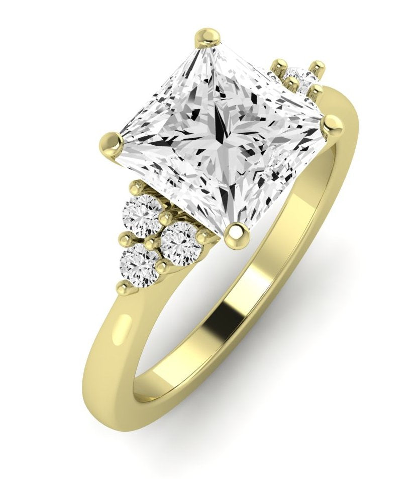 Alyssa Princess Moissanite Engagement Ring yellowgold