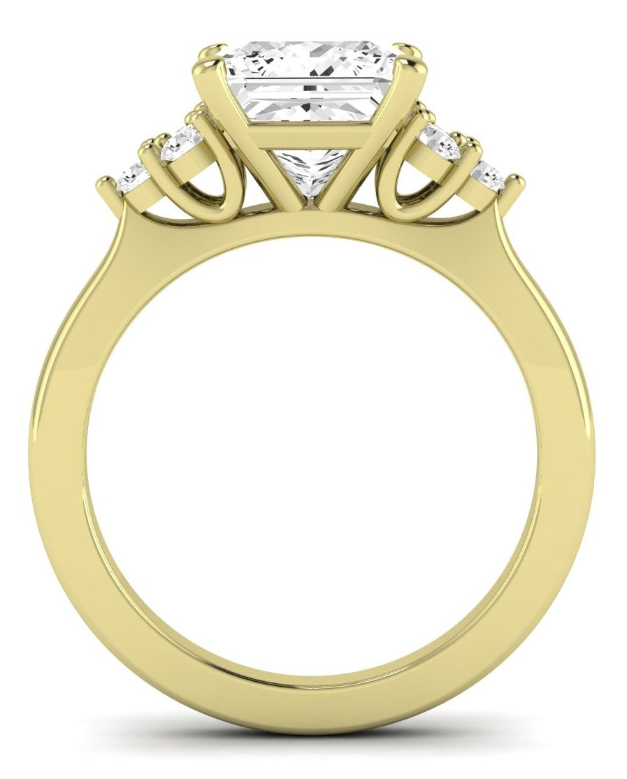 Alyssa Princess Moissanite Engagement Ring yellowgold