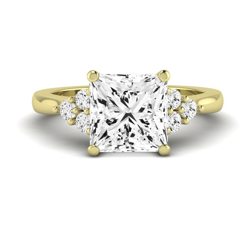 Alyssa Princess Moissanite Engagement Ring yellowgold