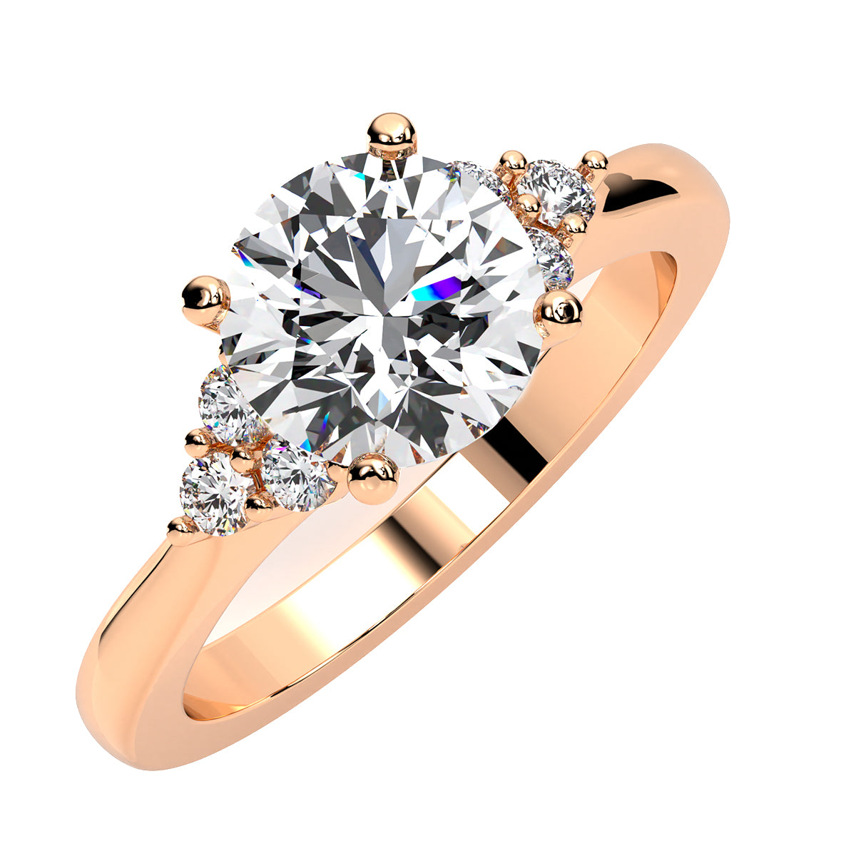 Alyssa Round Moissanite Engagement Ring rosegold