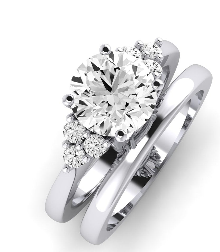 Alyssa Diamond Matching Band Only (does Not Include Engagement Ring) For Ring With Round Center whitegold