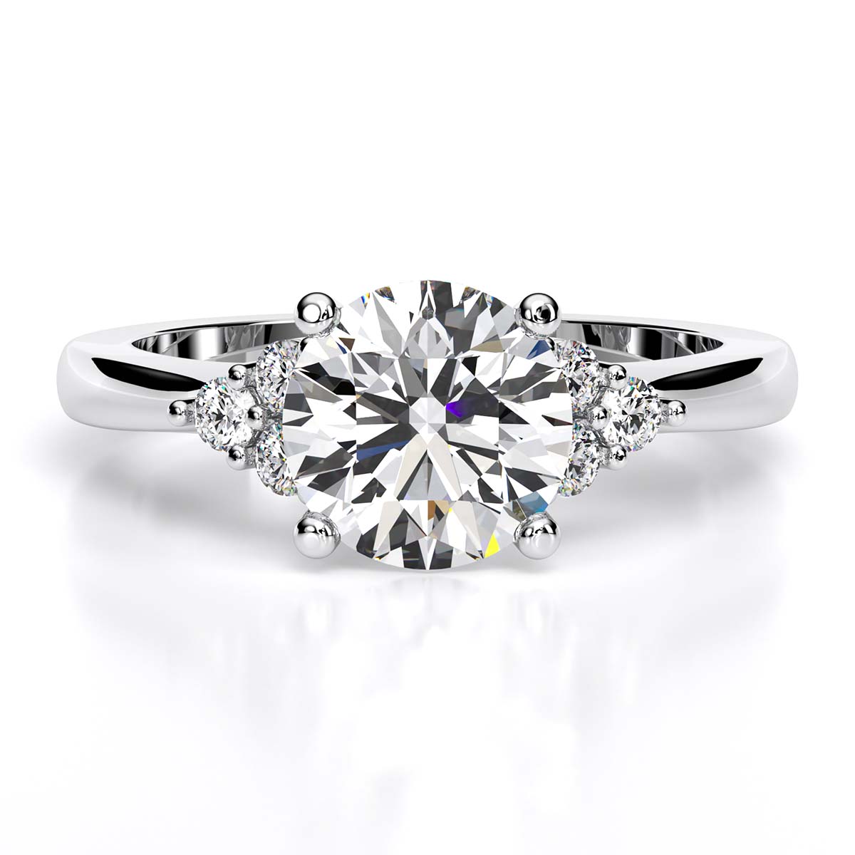 Alyssa Round Moissanite Engagement Ring whitegold