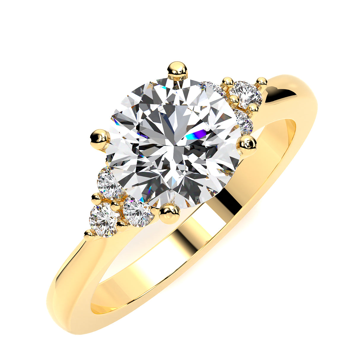Alyssa Round Moissanite Engagement Ring yellowgold