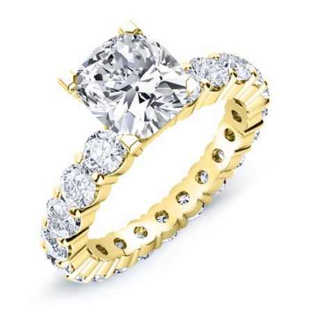 Angela Cushion Moissanite Engagement Ring yellowgold