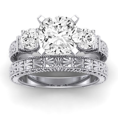 Angelonia Diamond Matching Band Only (does Not Include Engagement Ring) For Ring With Cushion Center whitegold