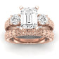 Angelonia Diamond Matching Band Only (does Not Include Engagement Ring) For Ring With Emerald Center rosegold