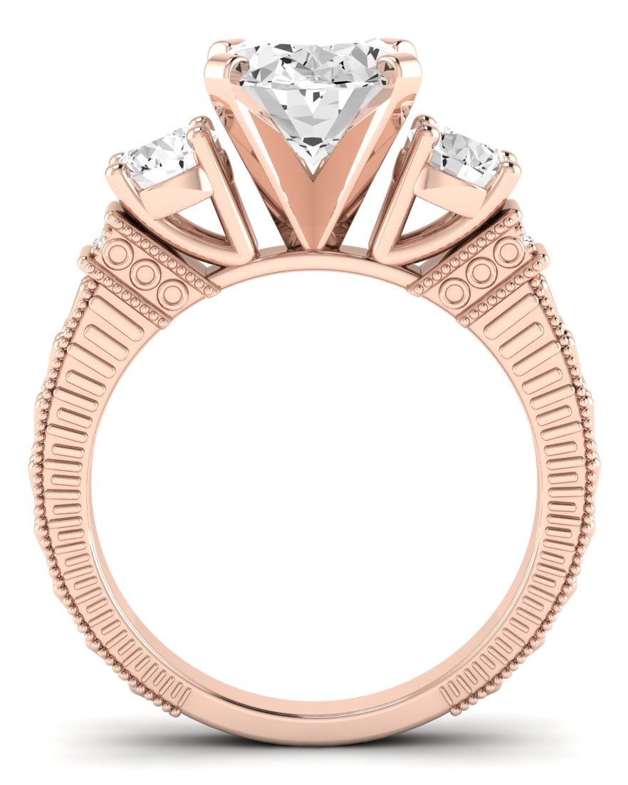 Angelonia Oval Moissanite Engagement Ring rosegold
