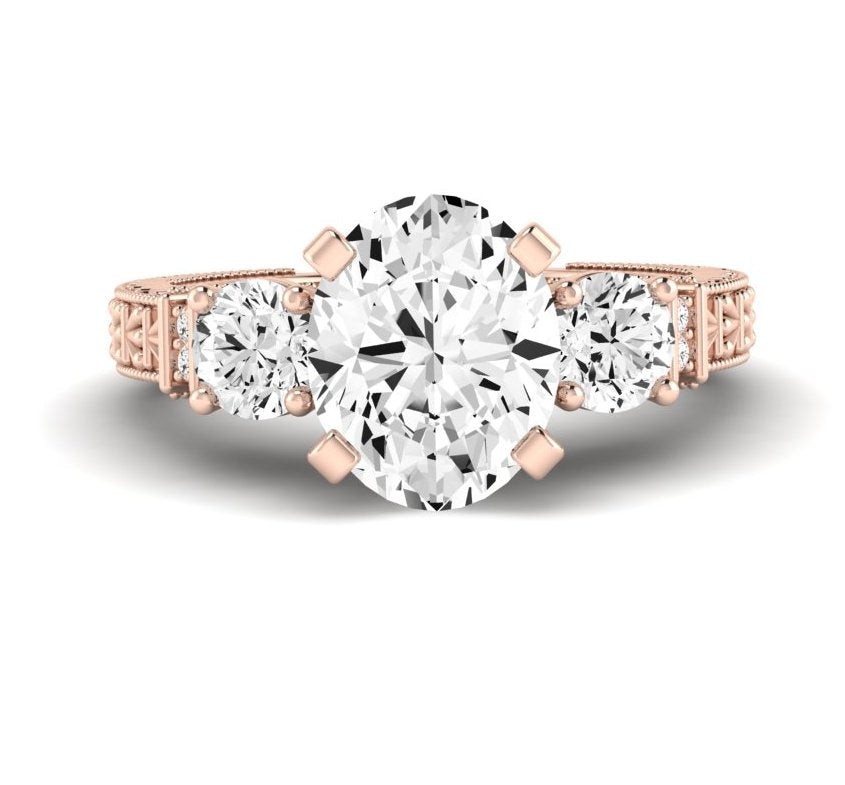 Angelonia Oval Diamond Engagement Ring (Lab Grown Igi Cert) rosegold