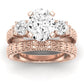 Angelonia Moissanite Matching Band Only (does Not Include Engagement Ring) For Ring With Oval Center rosegold