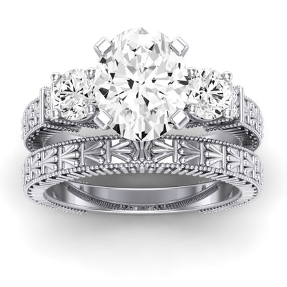Angelonia Diamond Matching Band Only (does Not Include Engagement Ring) For Ring With Oval Center whitegold