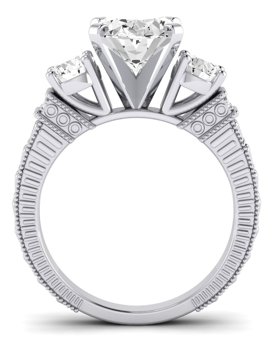 Angelonia Oval Moissanite Engagement Ring whitegold