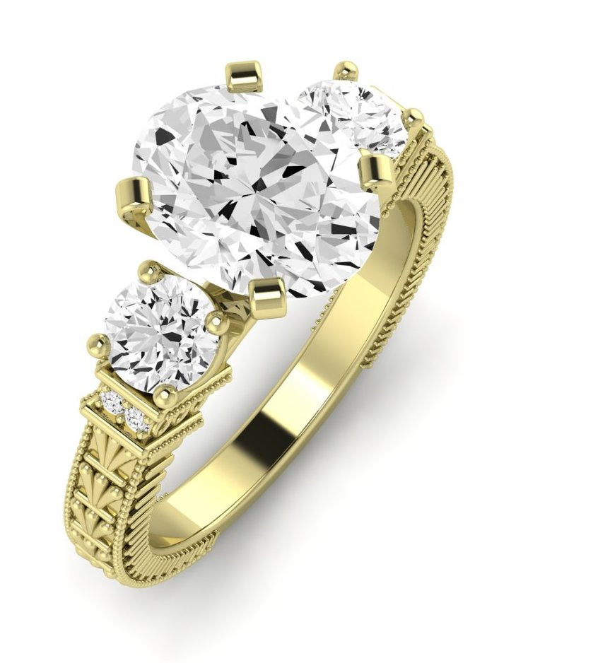 Angelonia Oval Moissanite Engagement Ring yellowgold