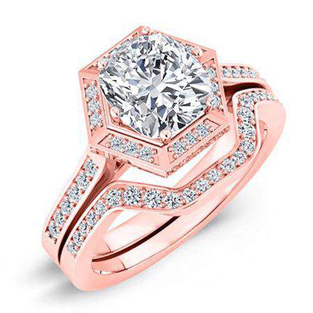 Anise Diamond Matching Band Only (engagement Ring Not Included) For Ring With Cushion Center rosegold
