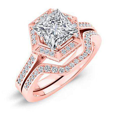 Anise Diamond Matching Band Only (engagement Ring Not Included) For Ring With Princess Center rosegold